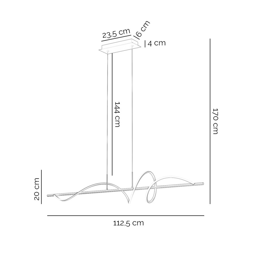 ONLI - Lampadario LED a sospensione con filo TWIST LED/30W/230V 4000K nero