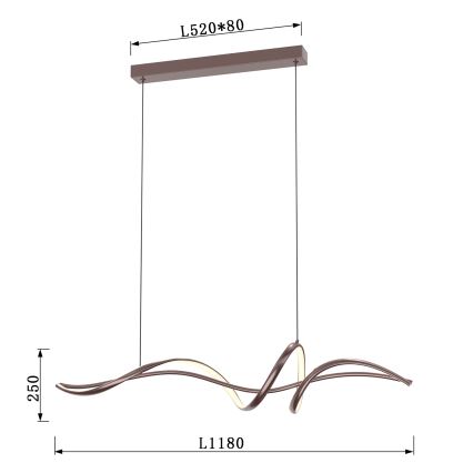 ONLI - Lampadario LED sospeso KELLY LED/28W/230V in rame