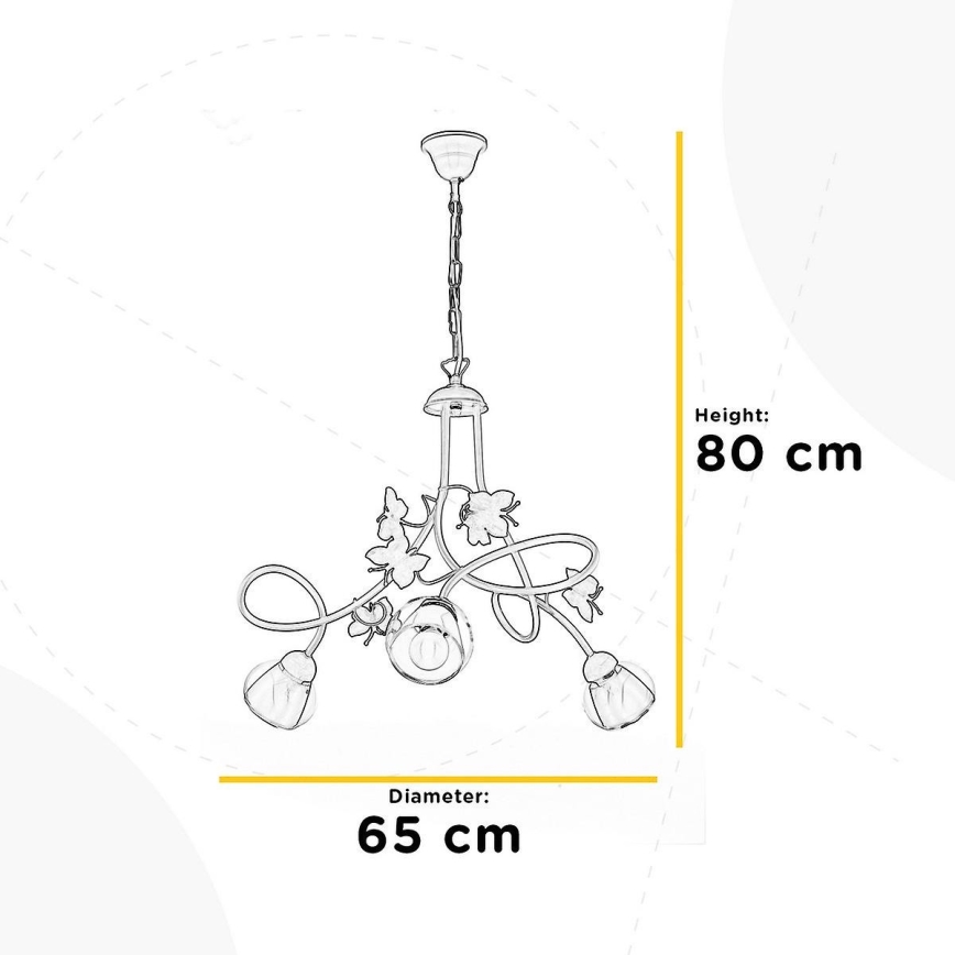 ONLI - Lampadario per bambini BUTTERFLY 3xE14/6W/230V