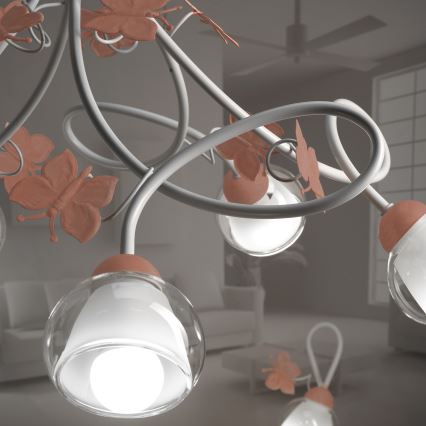 ONLI - Lampadario per bambini BUTTERFLY 5xE14/6W/230V