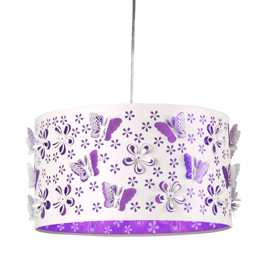 ONLI - Lampadario per bambini TITILLA 1xE27/22W/230V viola/bianco