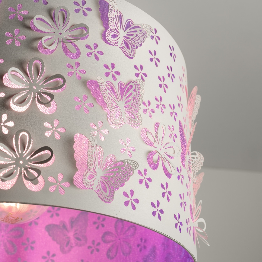 ONLI - Lampadario per bambini TITILLA 1xE27/22W/230V viola/bianco