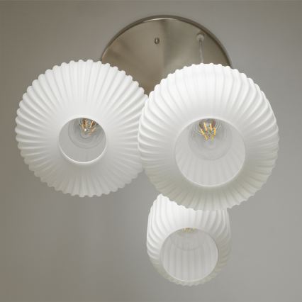 ONLI - Lampadario sospeso a cavo DOROTY 3xE27/15W/230V bianco/cromo lucido