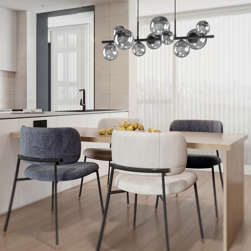 ONLI - Lampadario sospeso su cavo PALOMA 10xG9/3W/230V nero/fumé