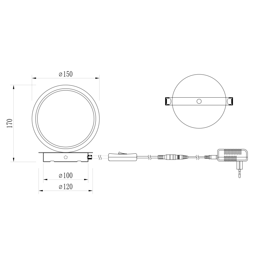 ONLI - Lampe de bureau LED NOELIA LED/4W/230V 17 cm noire