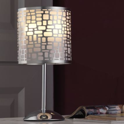 ONLI - Lampe de table BRUCE 1xE27/15W/230V 40 cm chrome mat