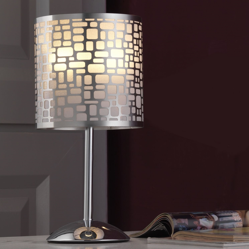 ONLI - Lampe de table BRUCE 1xE27/15W/230V 40 cm chrome mat