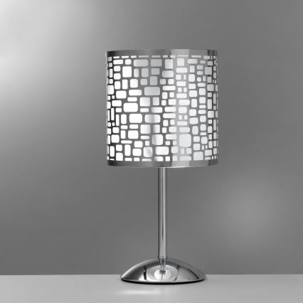 ONLI - Lampe de table BRUCE 1xE27/15W/230V 40 cm chrome mat