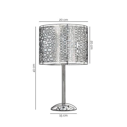 ONLI - Lampe de table BRUCE 1xE27/15W/230V 40 cm chrome mat