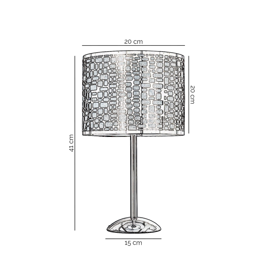 ONLI - Lampe de table BRUCE 1xE27/15W/230V 40 cm chrome mat