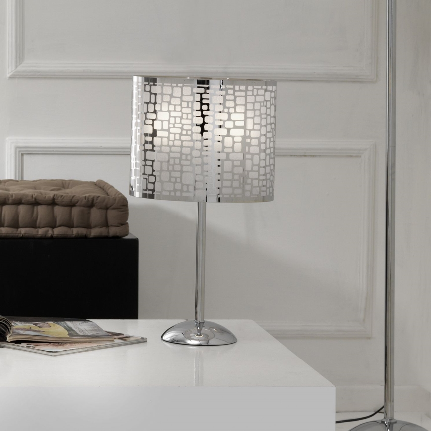 ONLI - Lampe de table BRUCE 1xE27/15W/230V 52 cm chrome mat