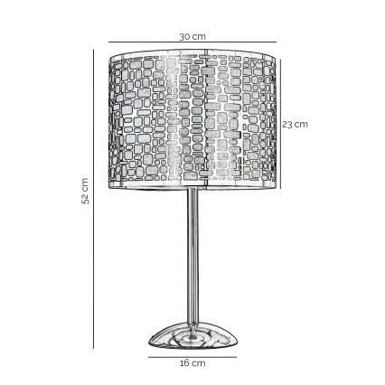 ONLI - Lampe de table BRUCE 1xE27/15W/230V 52 cm chrome mat