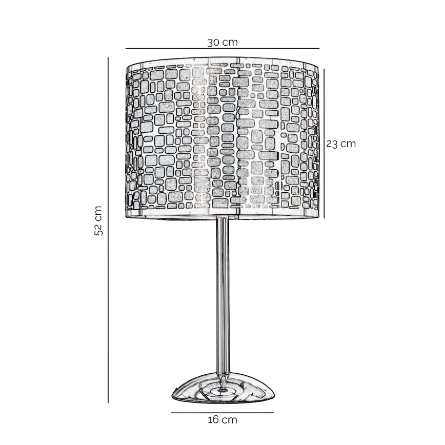 ONLI - Lampe de table BRUCE 1xE27/15W/230V 52 cm chrome mat