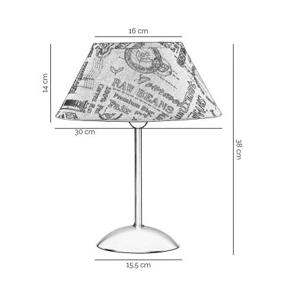 ONLI - Lampe de table MAIDA 1xE27/15W/230V 38 cm marron