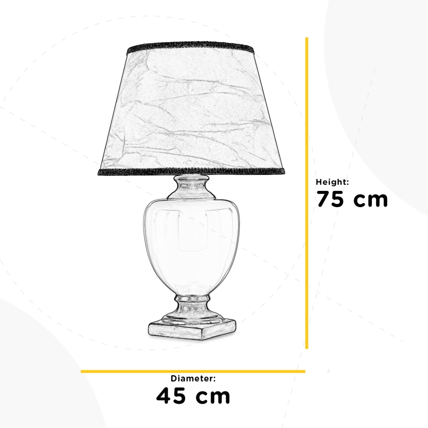 ONLI - Lampe de table MOZART 1xE27/22W/230V noir/doré 75 cm