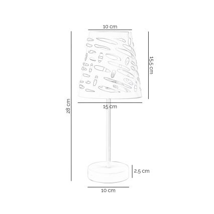 ONLI - Lampe de table RICKY 1xE14/10W/230V 28 cm blanc