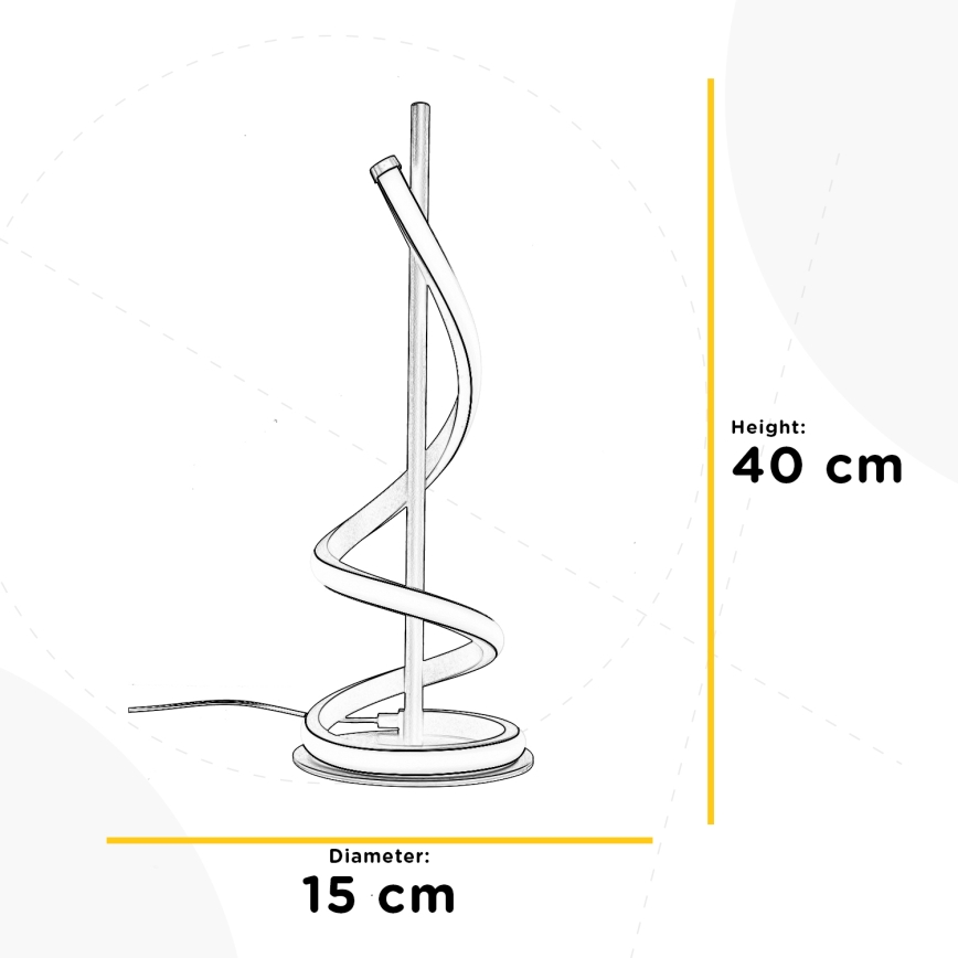 ONLI - Lampe de table TWIST LED/12W/230V 4000K 40 cm noir