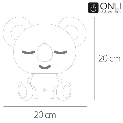 ONLI - Dimmbares LED-Kinder-Nachtlicht PUPPIES LED/3W/230V 20 cm Koala/Grün