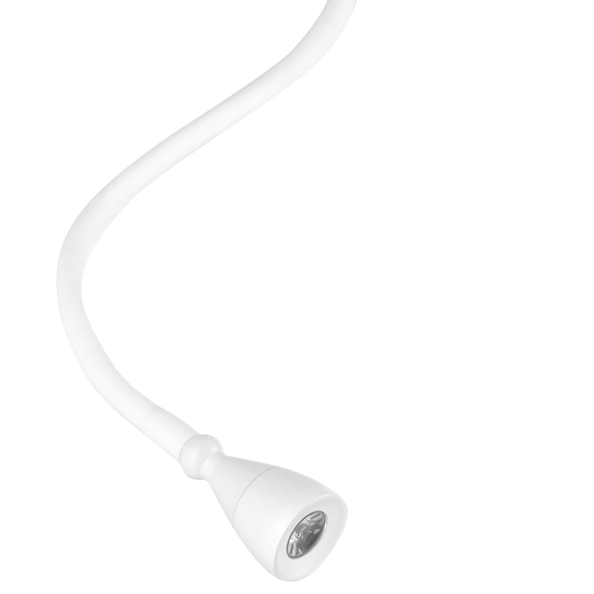 ONLI - LED Flessibile piccola lampada con mensola e USB di ricarica PLAK LED/1W/230V bianco