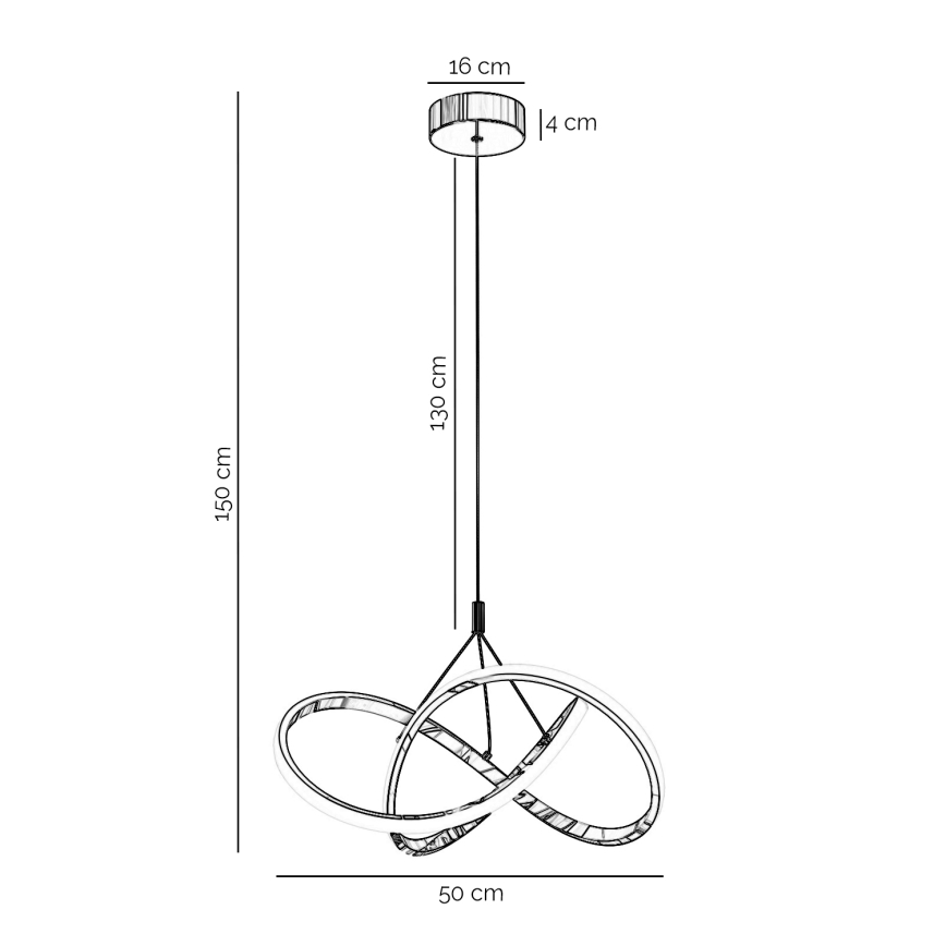 ONLI - LED-Hängeleuchte LOOP LED/40W/230V 4000K glänzendes Chrom
