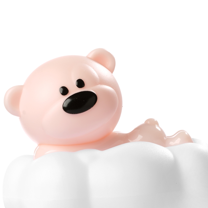 ONLI - Lampada notturna ricaricabile a LED per bambini NUVOLINA LED/2,5W/5V 300 mAh orsetto/rosa