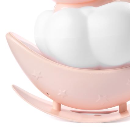 ONLI - Lampada notturna ricaricabile a LED per bambini NUVOLINA LED/2,5W/5V 300 mAh orsetto/rosa