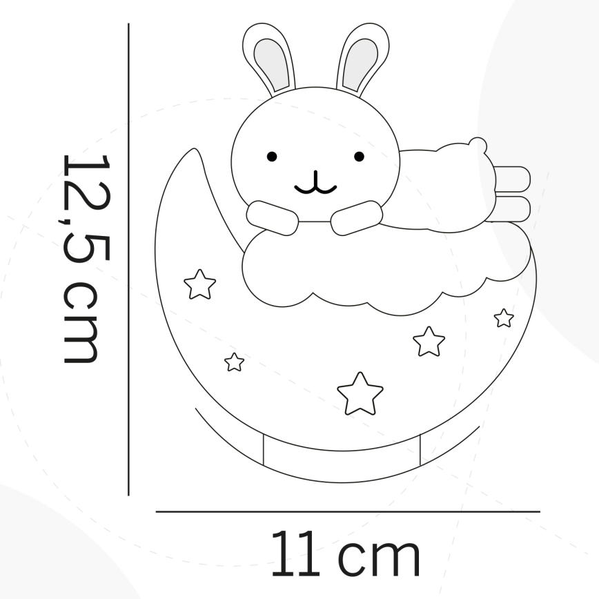 ONLI - Luce notturna LED ricaricabile per bambini NUVOLINA LED/2,5W/5V 300 mAh coniglietto/rosa