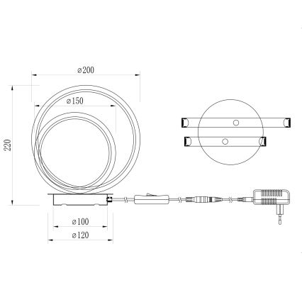 ONLI - LED Tischlampe NOELIA LED/10W/230V 22 cm schwarz