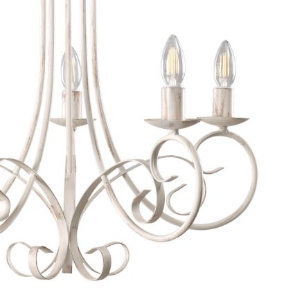 ONLI - Lustre suspendu sur chaîne POMPEI 5xE14/6W/230V crème