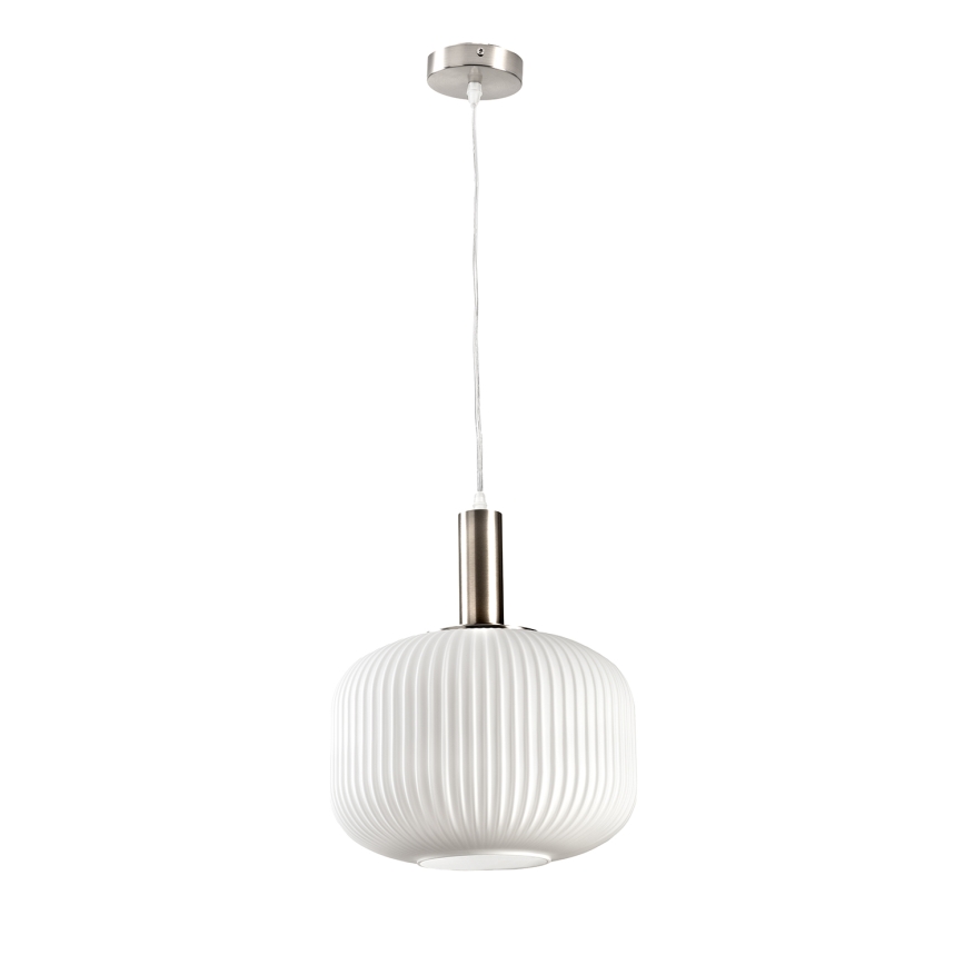 ONLI - Pendelleuchte mit Seilaufhängung DOROTY 1xE27/15W/230V weiß/glänzender Chrom