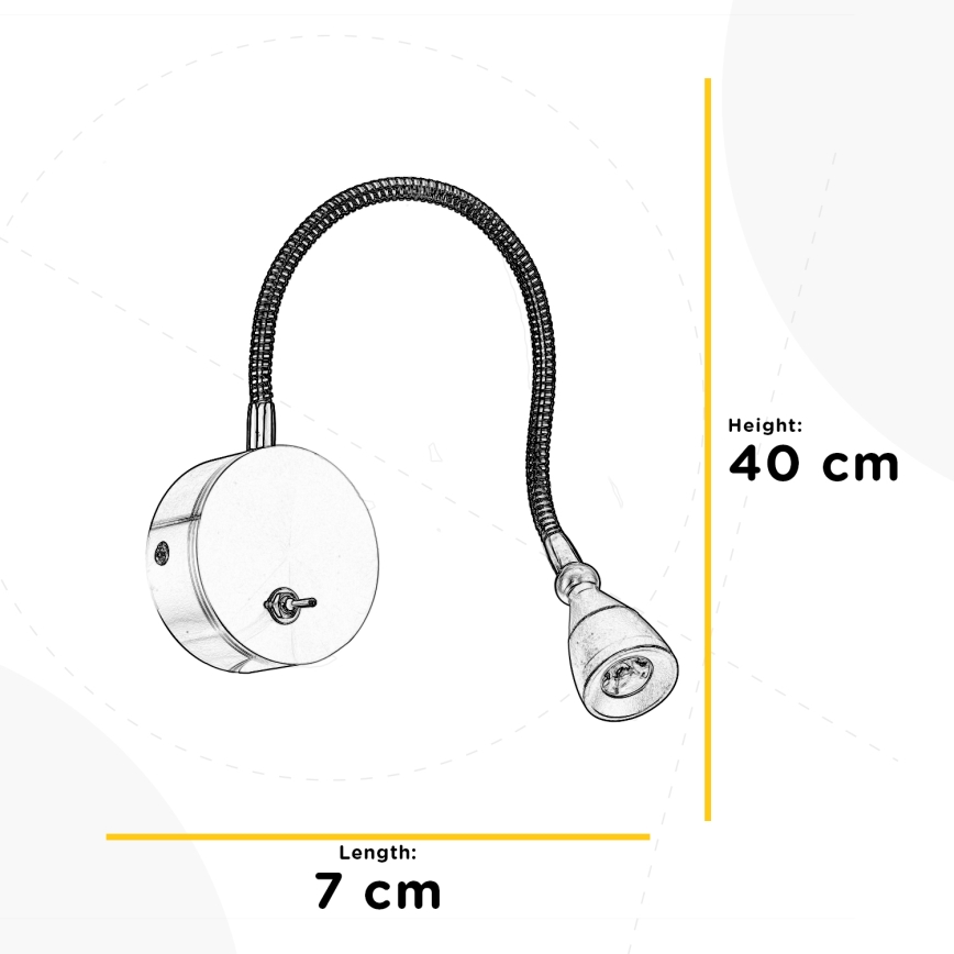 ONLI - Petite lampe flexible LEXI LED/1W/230V 4000K blanc