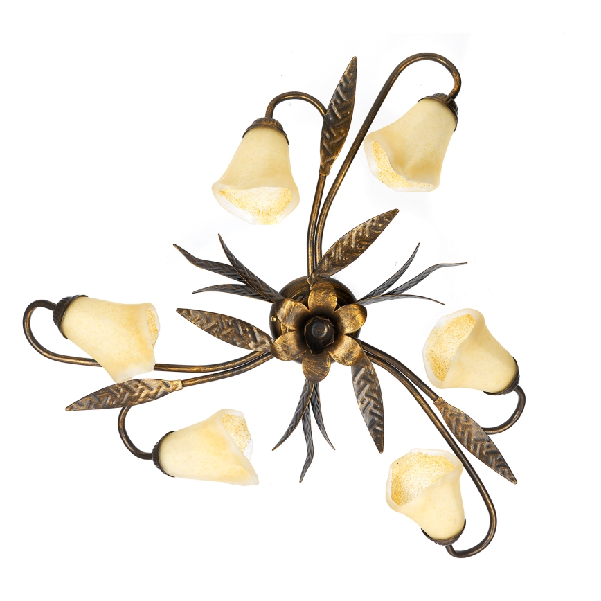 ONLI - Plafoniera ALGA 6xE14/6W/230V bronzo
