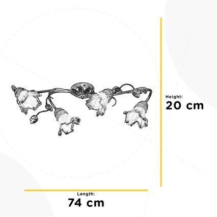 ONLI - Plafoniera ARIANNA 4xE14/6W/230V bronzo