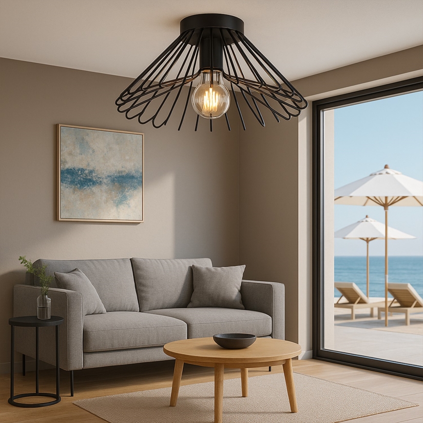 ONLI - Plafoniera DUCCIO 1xE27/22W/230V diametro 40 cm nero