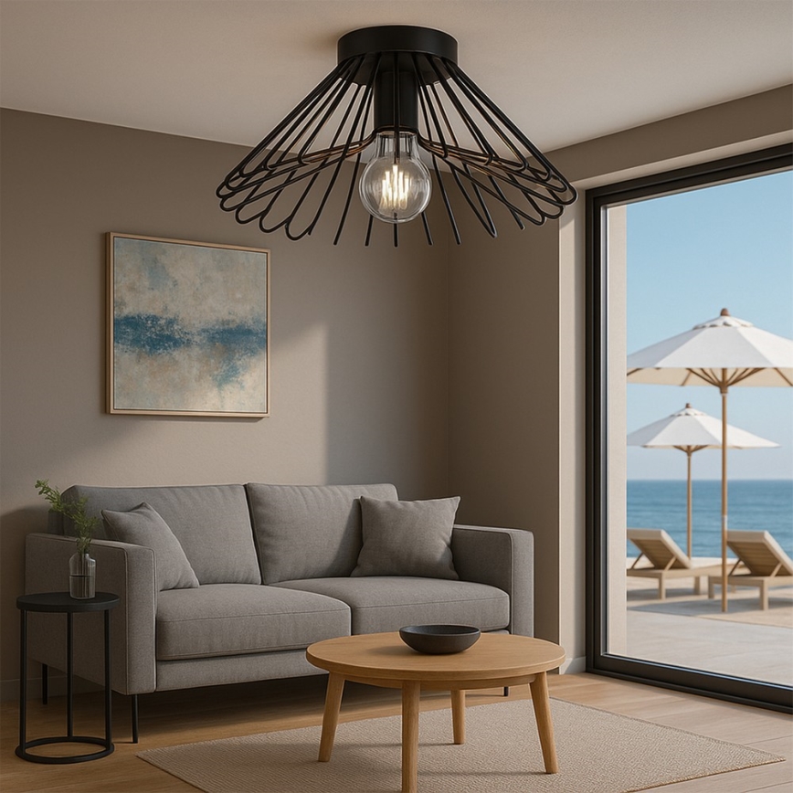 ONLI - Plafoniera DUCCIO 1xE27/22W/230V diametro 60 cm nero