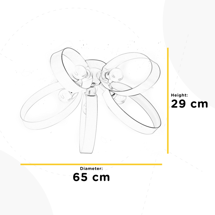 ONLI - Plafoniera SERENA 5xE14/6W/230V nero