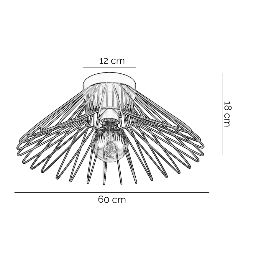 ONLI - Plafonnier DUCCIO 1xE27/22W/230V d. 60 cm noir