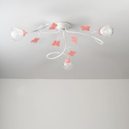 ONLI - Plafonnier enfant BUTTERFLY 3xE14/6W/230V