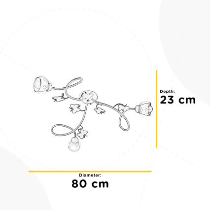 ONLI - Plafonnier enfant BUTTERFLY 3xE14/6W/230V