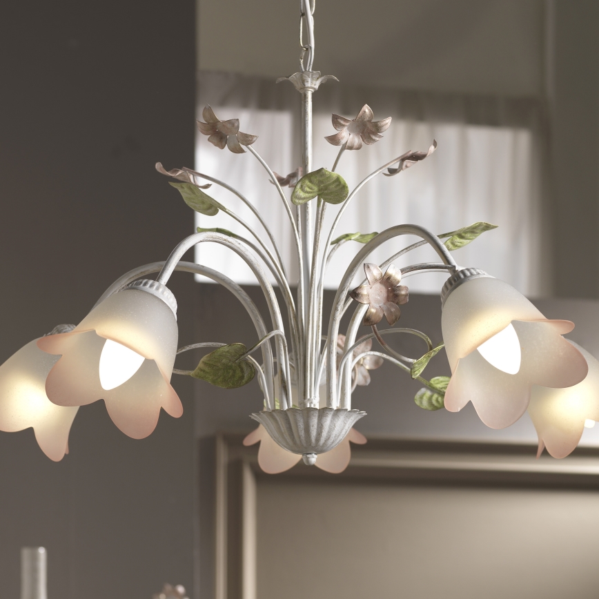ONLI - Suspension chaîne BOTTON DORO 5xE14/6W/230V