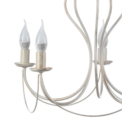 ONLI - Suspension chaîne CANDELA 5xE14/6W/230V blanc