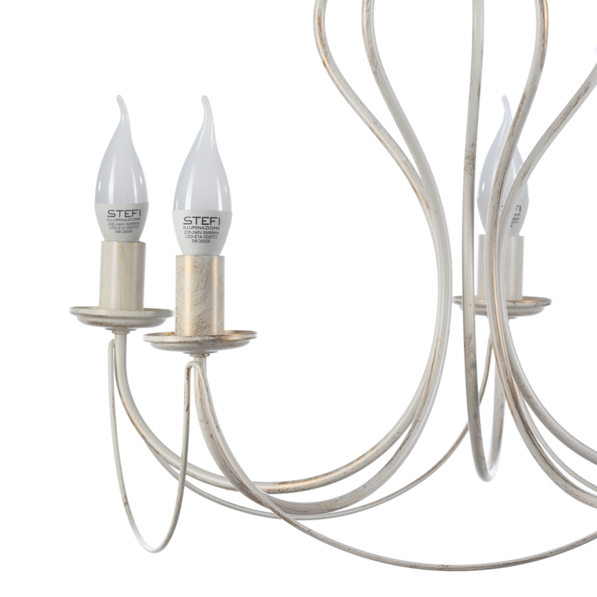 ONLI - Suspension chaîne CANDELA 5xE14/6W/230V blanc