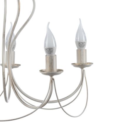ONLI - Suspension chaîne CANDELA 5xE14/6W/230V blanc