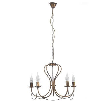 ONLI - Suspension chaîne CANDELA 5xE14/6W/230V bronze