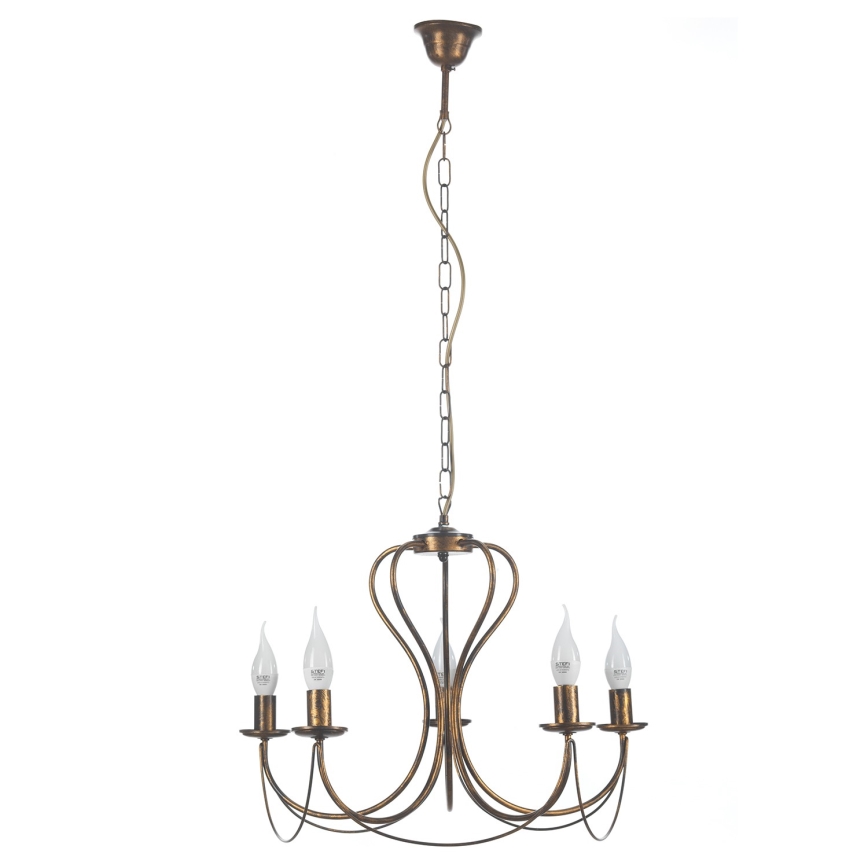 ONLI - Suspension chaîne CANDELA 5xE14/6W/230V bronze