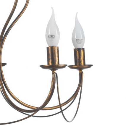 ONLI - Suspension chaîne CANDELA 5xE14/6W/230V bronze