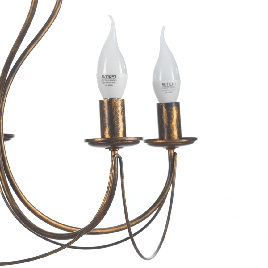 ONLI - Suspension chaîne CANDELA 5xE14/6W/230V bronze