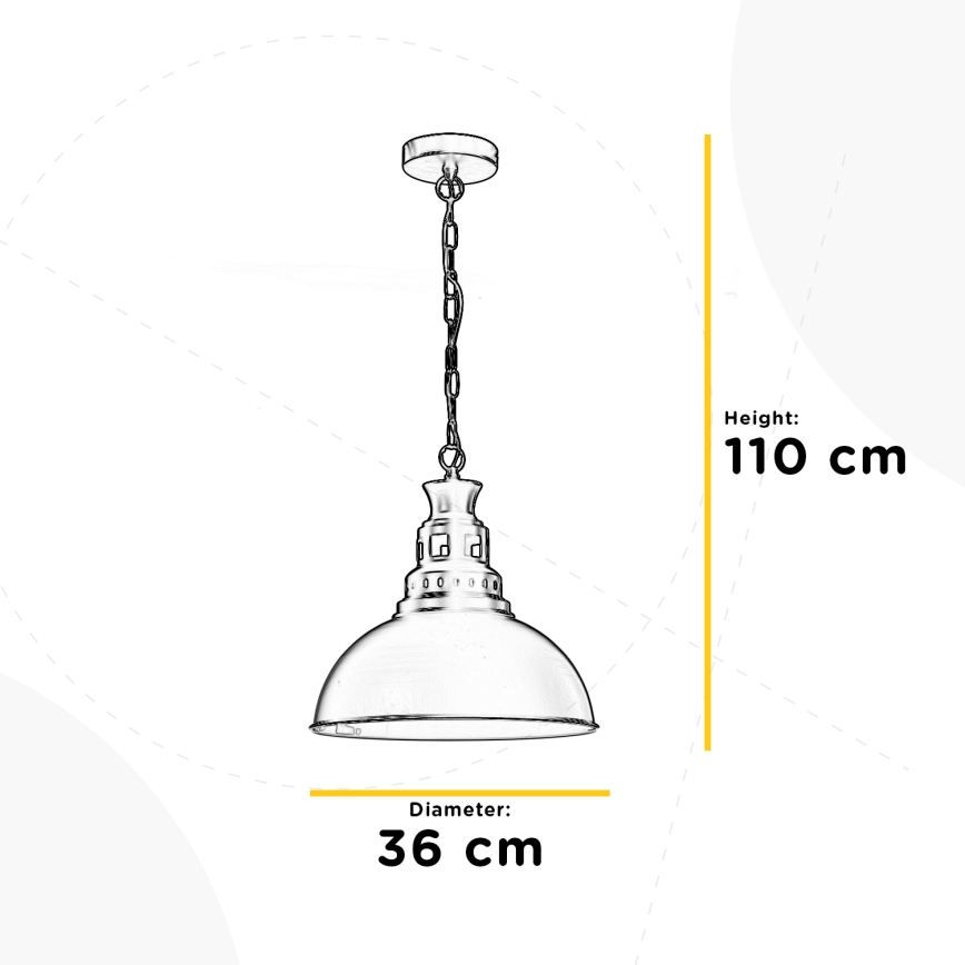 ONLI - Suspension chaîne ISTANBUL 1xE27/22W/230V noir