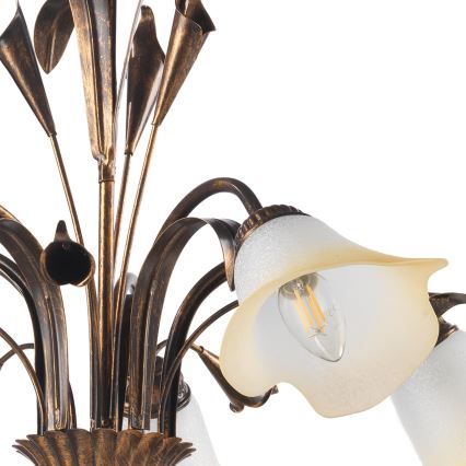 ONLI - Suspension chaîne LUCREZIA 5xE14/6W/230V bronze