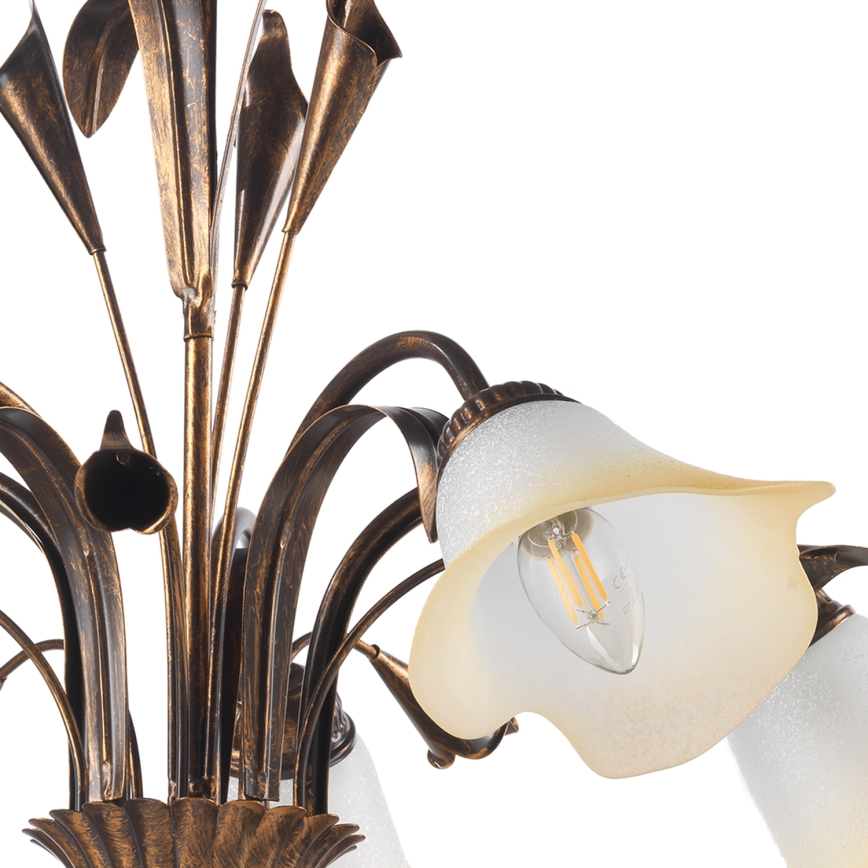 ONLI - Suspension chaîne LUCREZIA 5xE14/6W/230V bronze